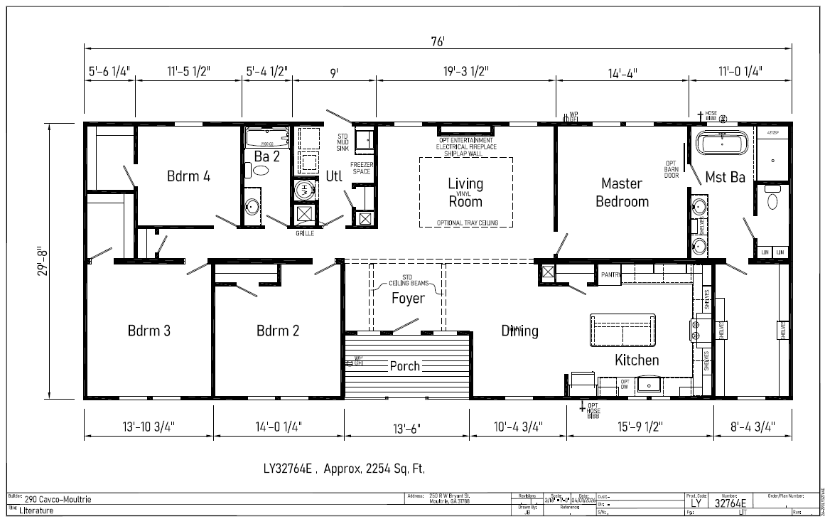 The reece 32764e by cavco moultri  home features