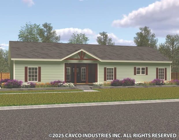 The reece by cavco moultrie elevation and exterior home features